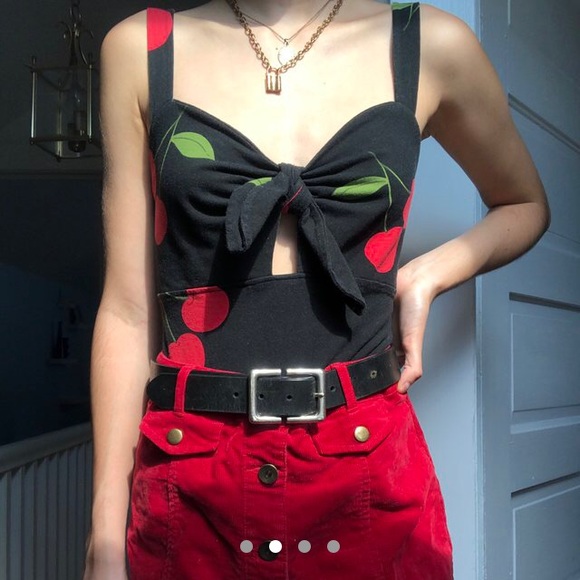 red velvet corduroy button skirt ❤️ - Picture 2 of 4